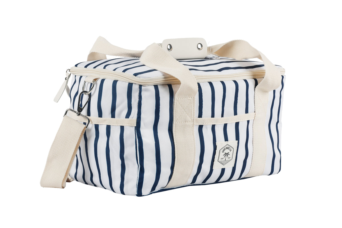 15 Can Deluxe Cooler Bag, Insulated Lining, Removable Shoulder Strap, Storage Pocket - Mediterranean