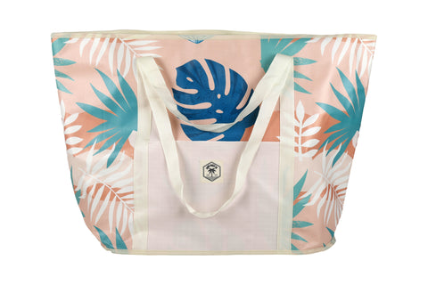 Good Vibes™ Jumbo Shopping Tote Beach Bag, Dual Handle, Waterproof & Lightweight - Retro Summer