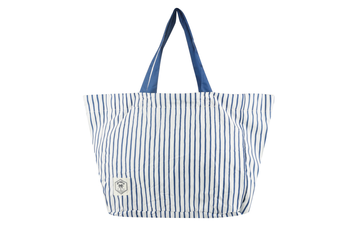 Eco Folding Shopping Tote Bag, 2 Internal Pockets, Handles - Mediterranean