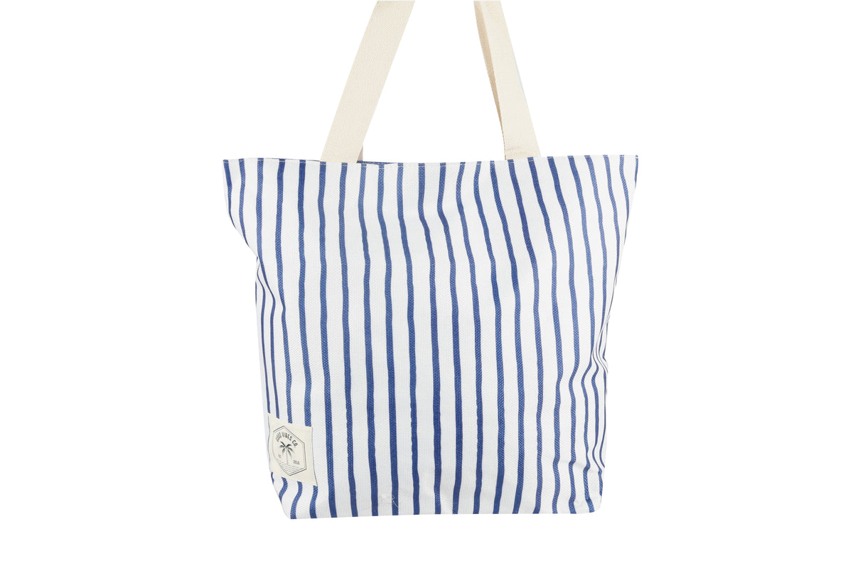 Good Vibes™ Beach Shopping Bag, Inner Pocket, Carry Handles - Mediterranean