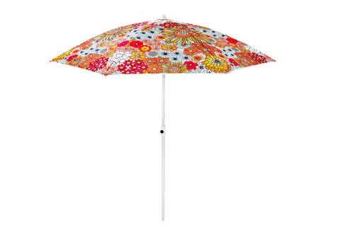 Good Vibes™ 1.8m Beach Umbrella with Carry Bag, Shoulder Strap - Retro Summer