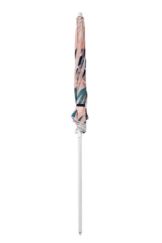 Good Vibes™ 1.8m Beach Umbrella with Carry Bag, Shoulder Strap - Blush Palm