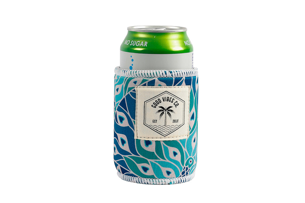 Good Vibes™ Regular Neoprene Can & Stubby Cooler Holder - Peacock Paradise