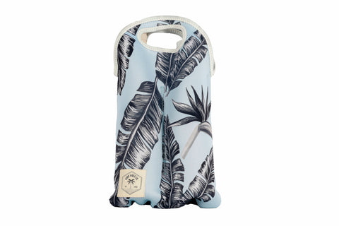 Good Vibes™ Neoprene Double Bottle Holder Bag - Blush Palm