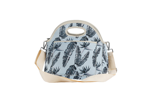 Good Vibes™ Neoprene Lunch Bag with Shoulder Strap - Blush Palm