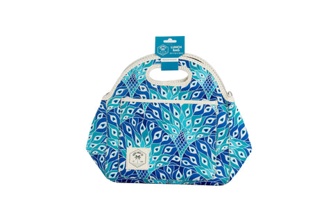 Good Vibes™ Neoprene Lunch Bag with Shoulder Strap - Peacock Paradise