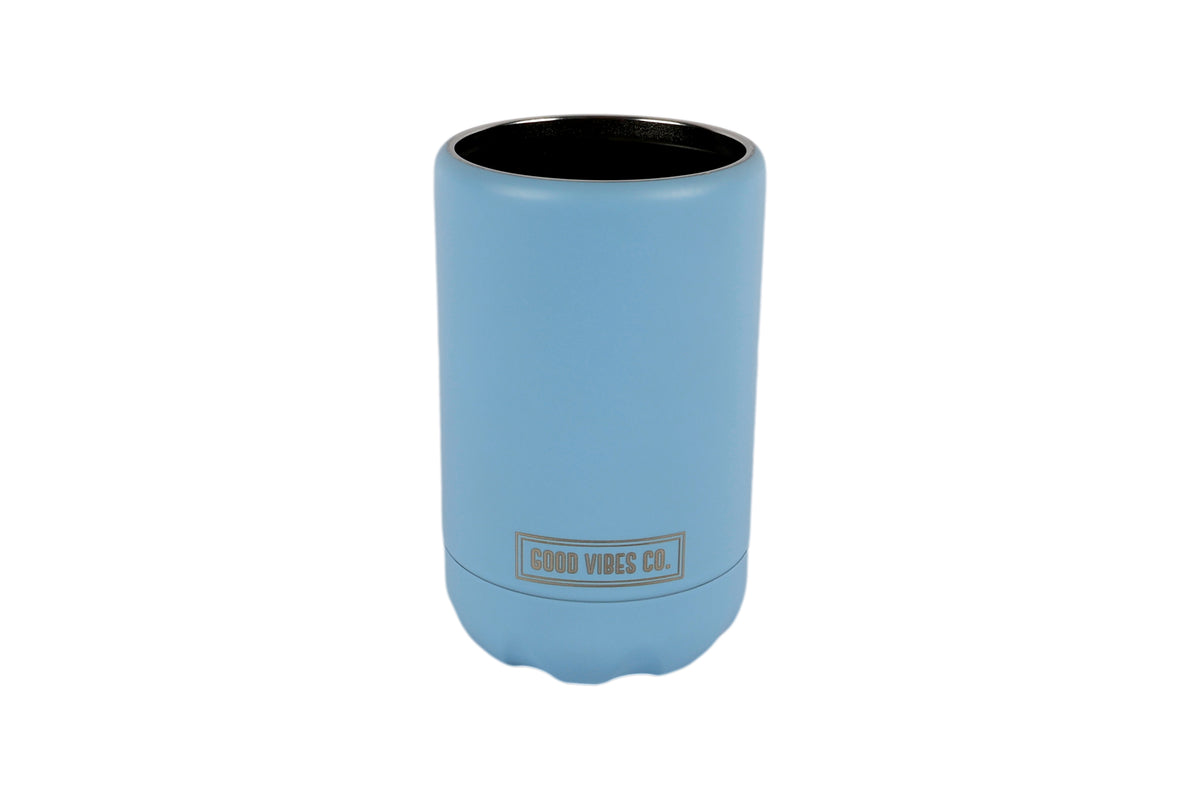 Good Vibes™ Insulated Double Wall Stainless Steel Regular Bottle & Can Cooler - Bay Blue