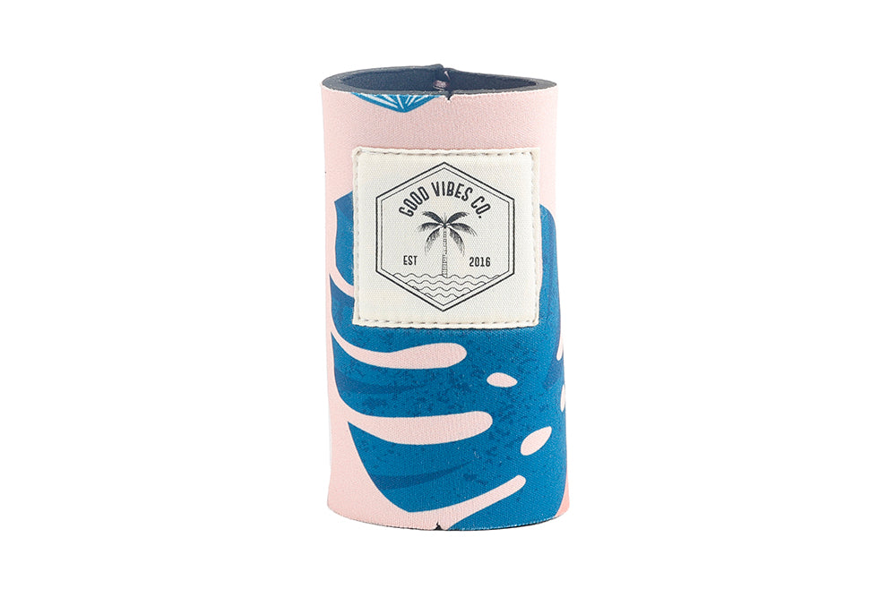 Good Vibes™ Skinny Neoprene Can & Stubby Holder - Blush Palm