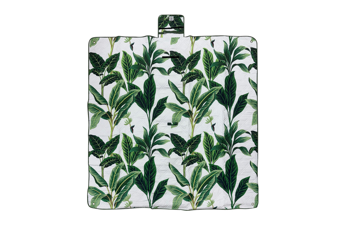 Botanical Premium Picnic Mat Blanket, 2x2m, Waterproof Base, Carry Strap, Storage Pocket, 4 Ground Pegs