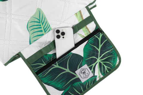 Botanical Premium Picnic Mat Blanket, 2x2m, Waterproof Base, Carry Strap, Storage Pocket, 4 Ground Pegs