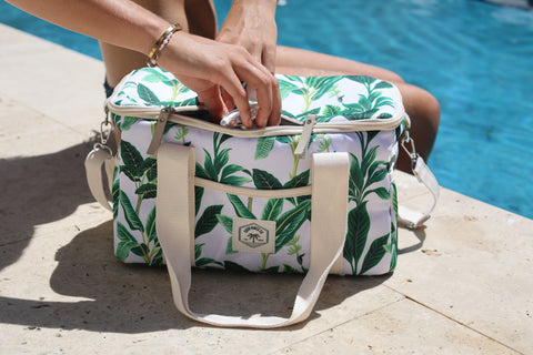Botanical 15 Can Deluxe Cooler Bag, Insulated Lining, Removable Shoulder Strap, Storage Pocket