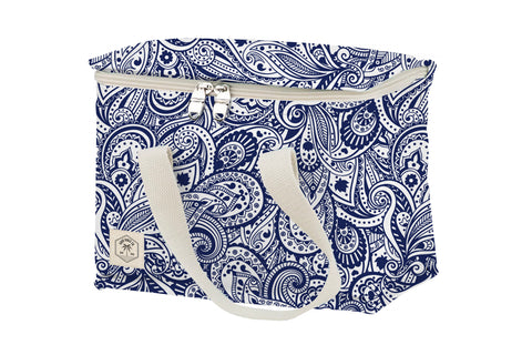Tahitian Blue Premium Insulated Lunch Bag, Carry Handles, Zippered Closure