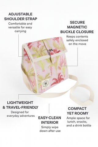 Tropicana Insulated Lunch Bag, Removable Shoulder Strap, Adjustable Closure Strap