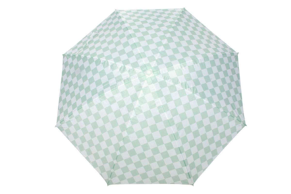 Beach Umbrella With Matching Carry Bag 180cm Dia  - Sage Check