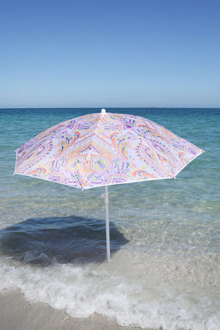 Beach Umbrella With Matching Carry Bag 180cm Dia - Nomad Paisley