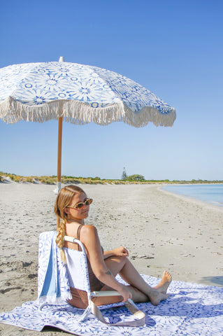 Luxe Canvas Beach Umbrella 2M - Indigo Waters