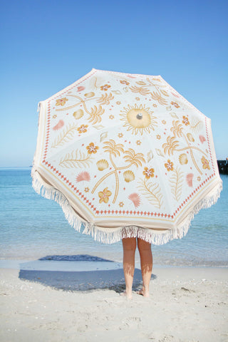 Luxe Canvas Beach Umbrella 2M - Moroccan Palm