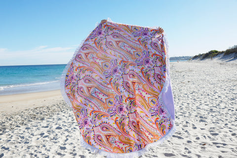 ROUND BEACH TOWEL 150CM DIA - NOMAD PAISLEY