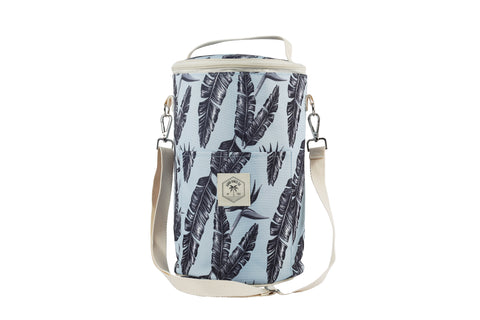 Barrel Cooler Bag with Shoulder Strap - Blush Palm