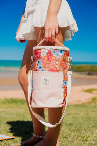 Barrel Cooler Bag with Shoulder Strap - Retro Summer