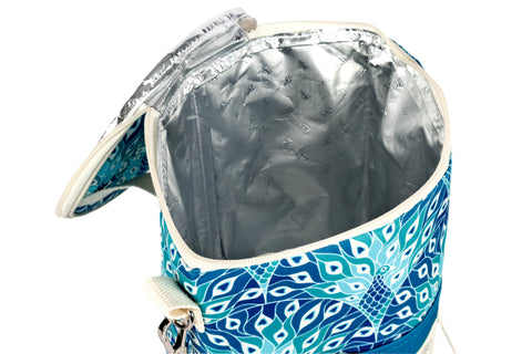 Barrel Cooler Bag with Shoulder Strap - Peacock Paradise