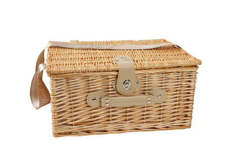 Good Vibes™ Classic Willow 4 Person Picnic Basket Set, 26 Piece, Carry Strap