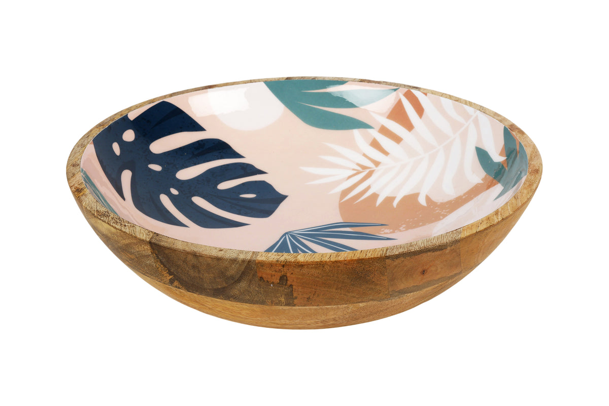 Good Vibes™ Mango Wood and Enamel Salad Bowl 31cm