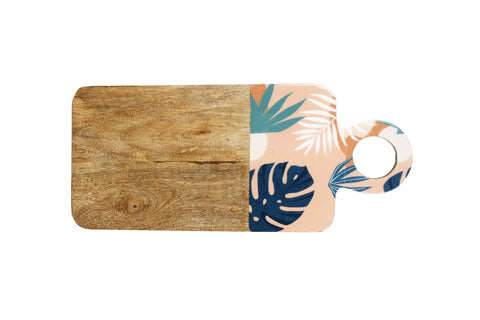 Good Vibes™ Mango Wood & Enamel Serving Board 46cm - Blush Palm