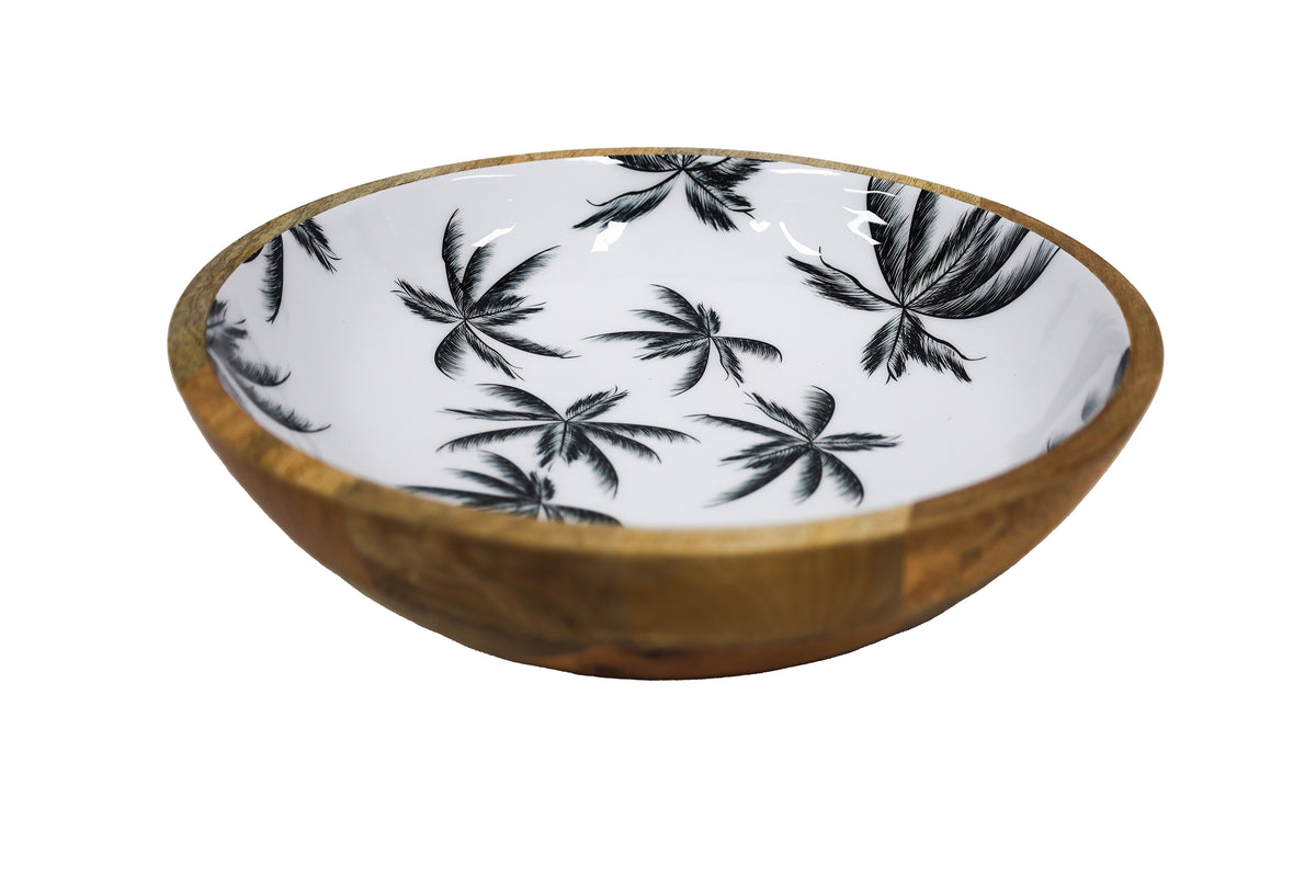 Good Vibes™ Mango Wood and Enamel Salad Bowl 31cm