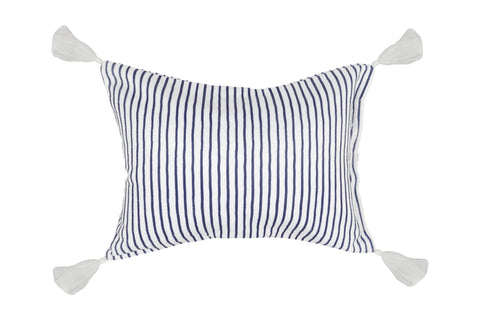 Mediterranean Inflatable Beach Pillow With Tassels , PVC Insert, Water Resistant