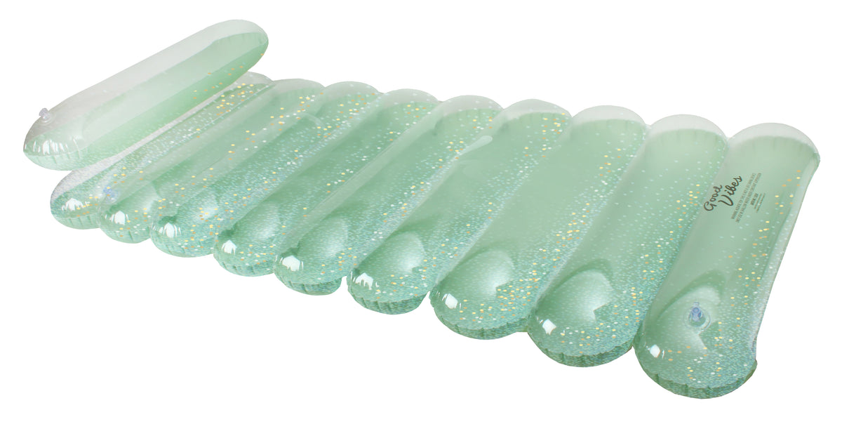 Inflatable Pool Bed Glitter Lilo Heavy Duty PVC 162x76x31cm