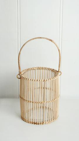 Natural Wooden Lantern with Glass Insert 16 x 13cm