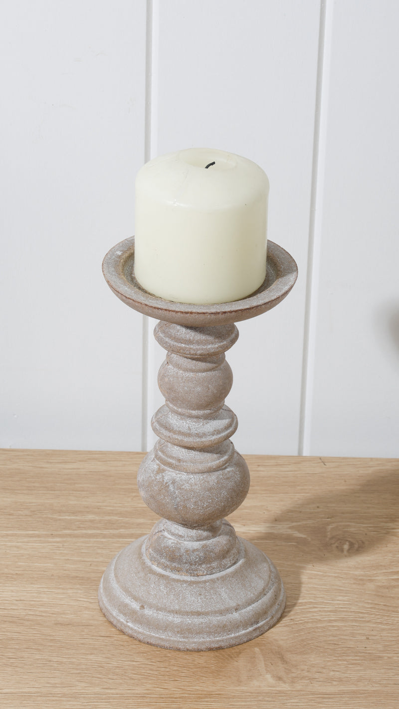 20cm Kelli Candle Holder in Natural Wood - Stylish and modern with a warm, natural look