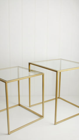 Buy Antique Gold, Set Of 2 Side, Nesting Tables in Australia