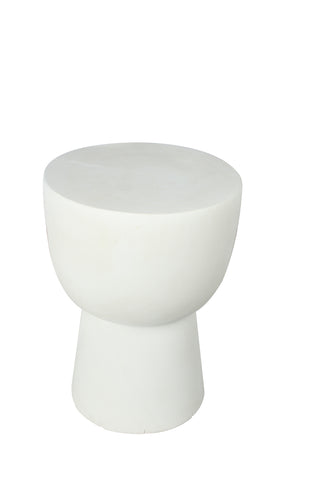 WHITE PAULOWNIA WOOD SIDE TABLE, STOOL, PLANTER STAND, 40X30CM