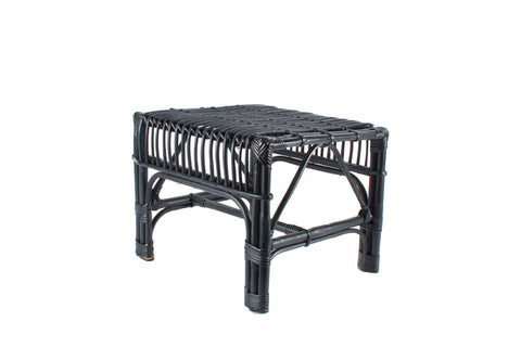 Black Cane Side Table / Foot Stool