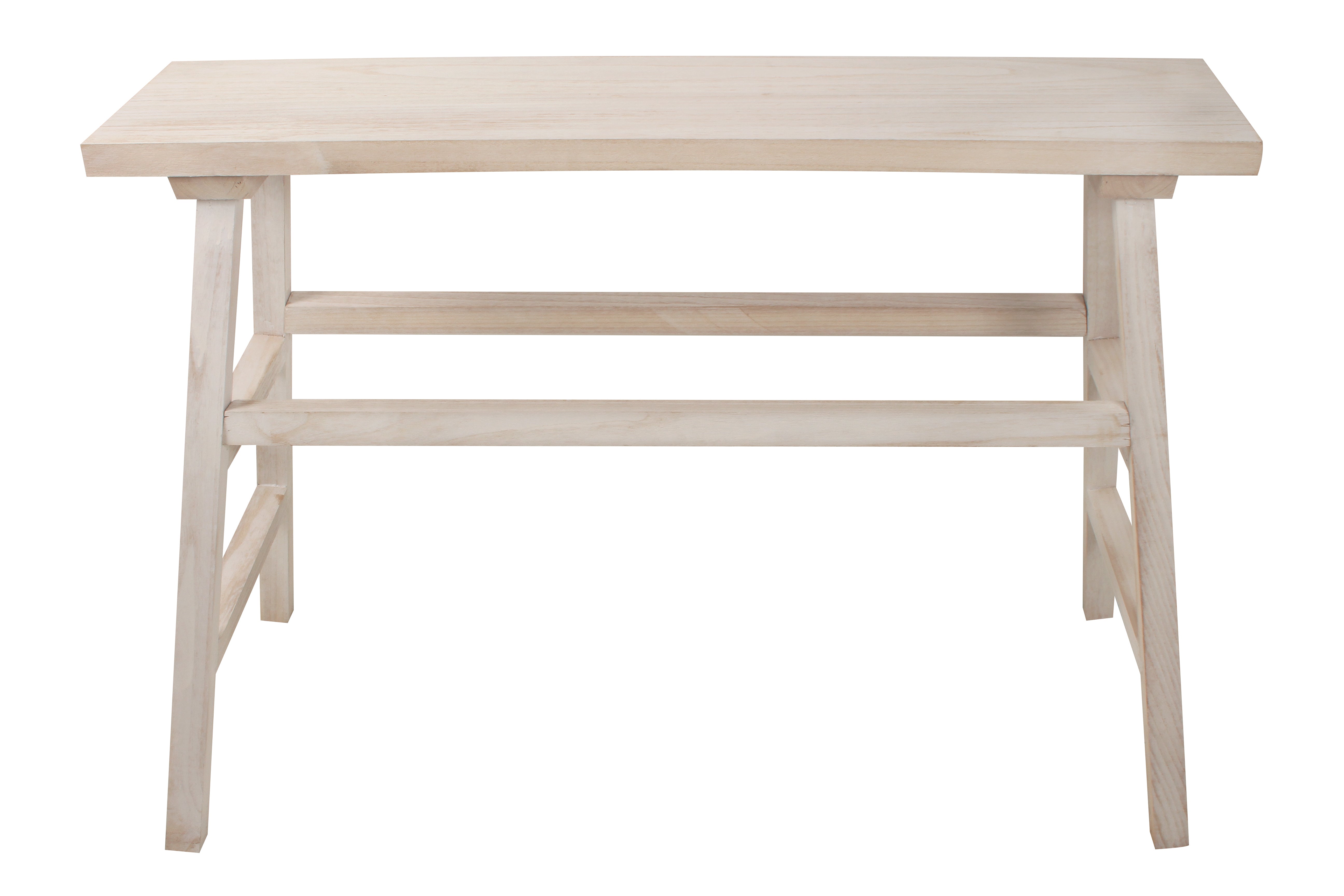 WHITE WASH WOODEN BENCH, TABLE, HALL STAND, KNOCK DOWN 120X85X50CM