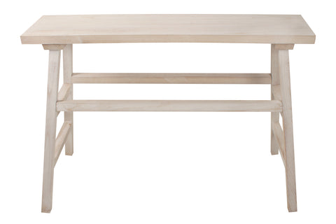 WHITE WASH WOODEN BENCH, TABLE, HALL STAND, KNOCK DOWN 120X85X50CM