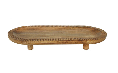 Isole Natural Mango Wood Tray With Legs