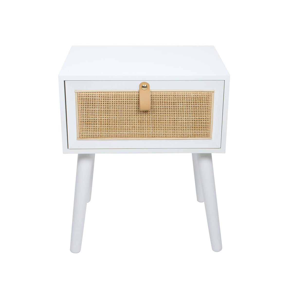 Hilla Bed Side Table Rattan White
 49 x 40 x 37cm
