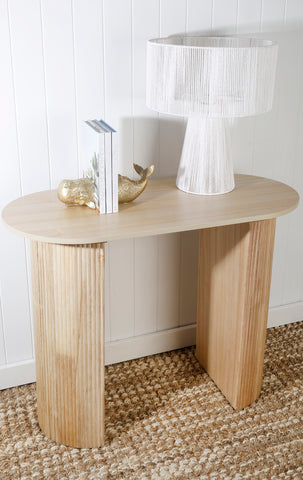 Aimee Fluted Console Table Natural
 98 x 75 x 45cm
