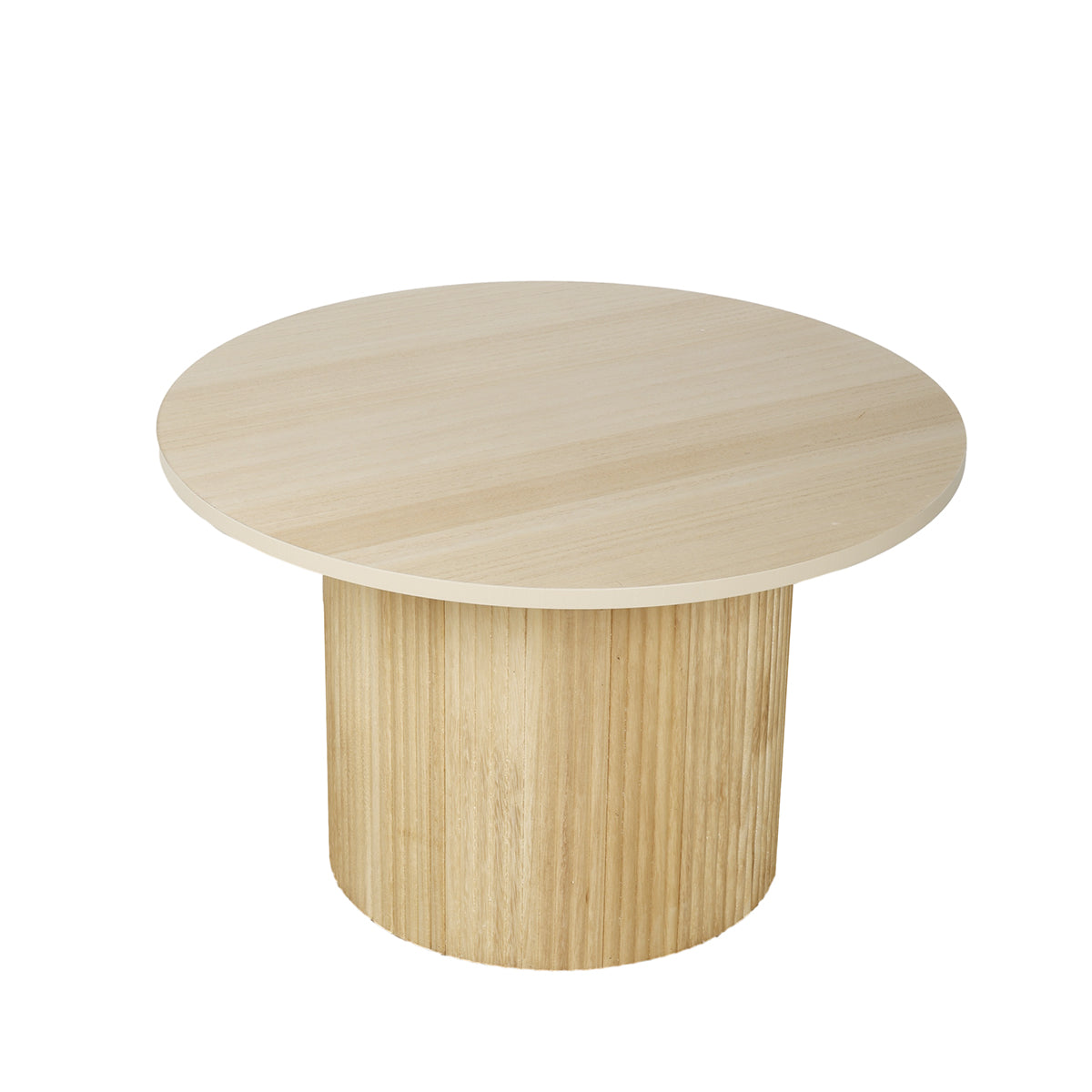 AIMEE FLUTED ROUND COFFEE TABLE NATURAL 
 65 X 41 X 38CM