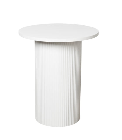 Blanche Fluted Side Table White 50 x 40 x 24cm