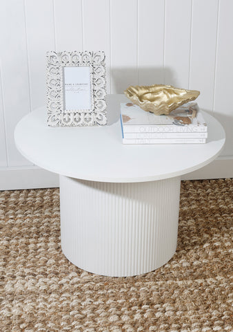 Blanche Fluted Console Table White
 98 x 75 x 45cm