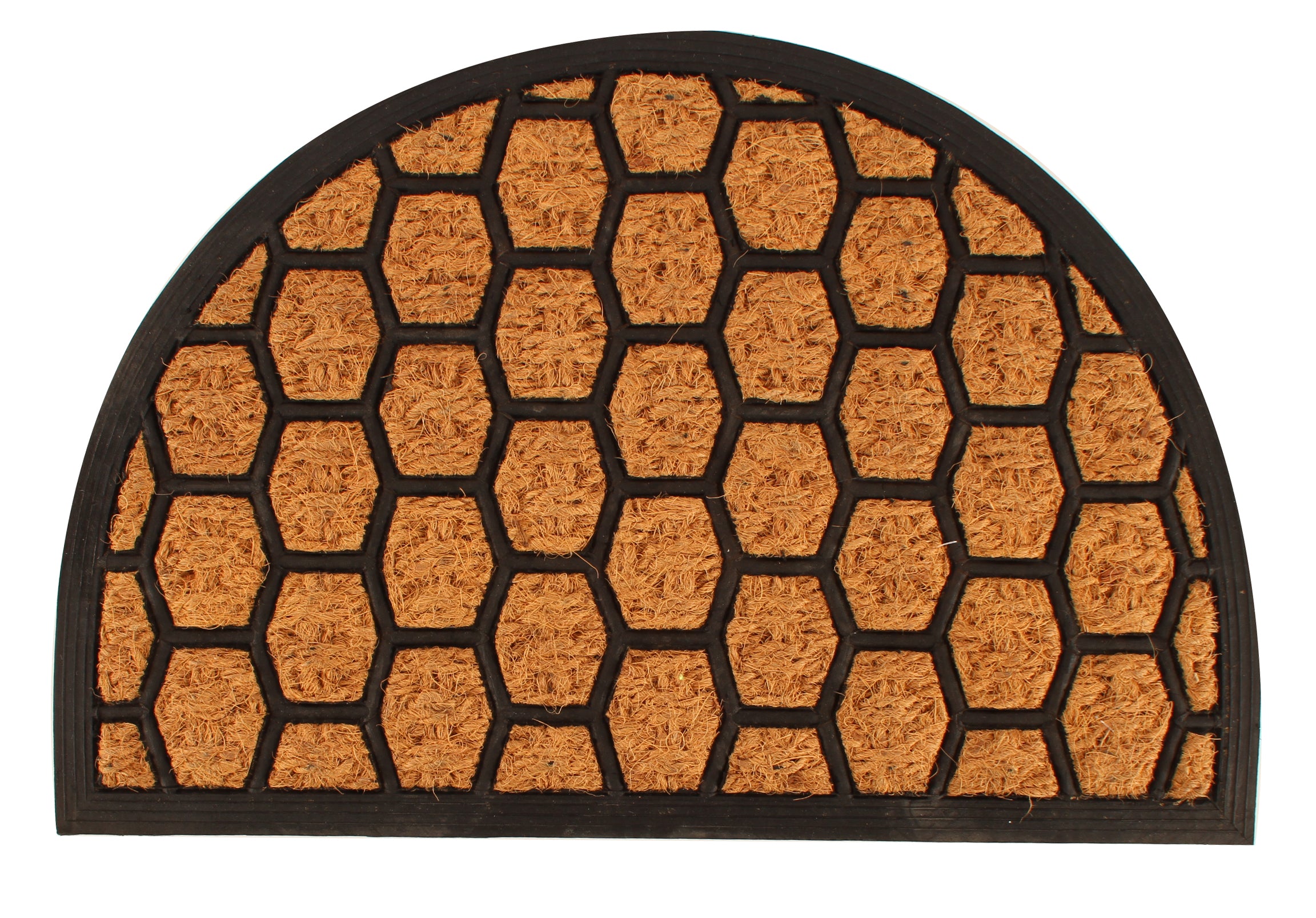 M&C™ COIR & VINYL DOORMAT 'CURVED' DESIGN 60 x 40cm