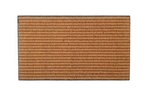 M&C™ STRIPED EMBOSSED HEAVY DUTY COIR & RUBBER DOORMAT 70x40x2.2cm