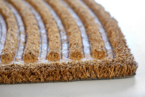 M&C™ STRIPED EMBOSSED ARCH COIR & VINYL DOORMAT 70x40x1.5cm