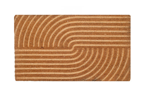 M&C™ STRIPED EMBOSSED SWIRL COIR & VINYL DOORMAT 70x40x1.5cm