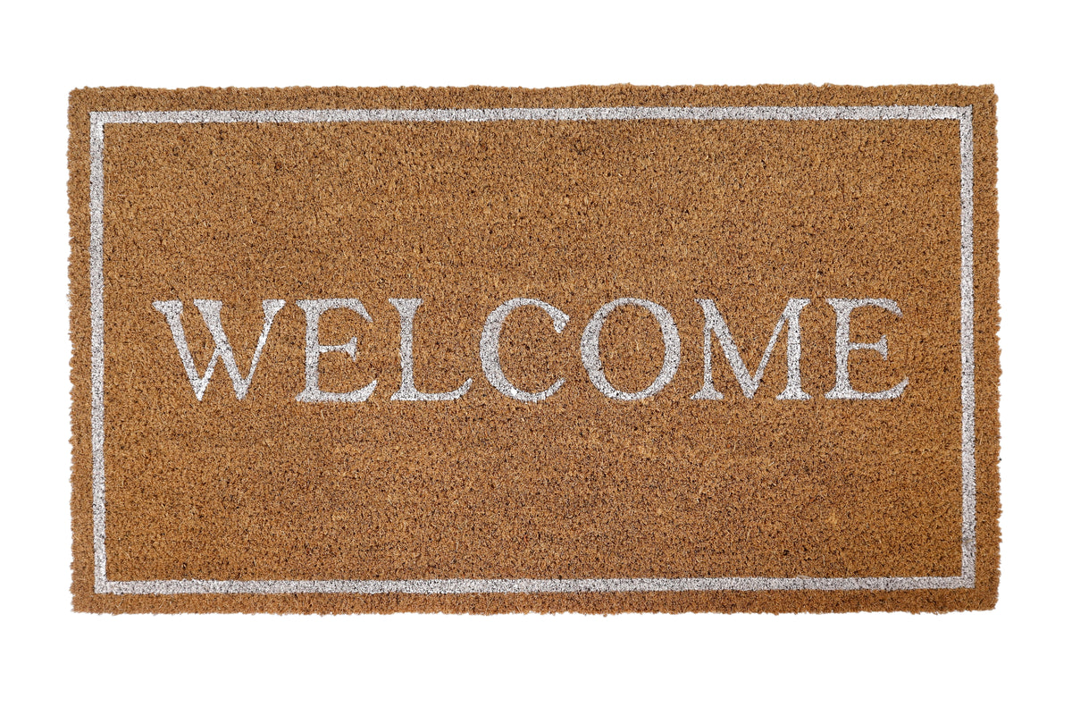 M&C™ COIR & VINYL DOORMAT 'WELCOME' DESIGN 70x40x1.5cm