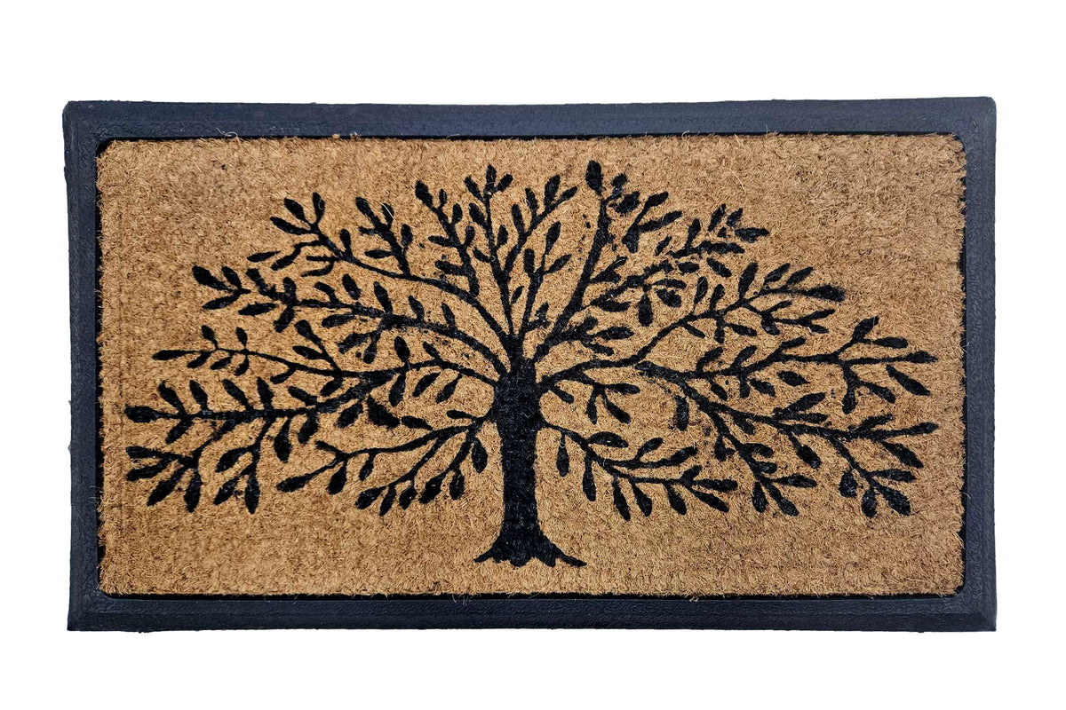 M&C™ TREE OF LIFE WITH BOARDER COIR & RUBBER DOORMAT 70x40x2cm